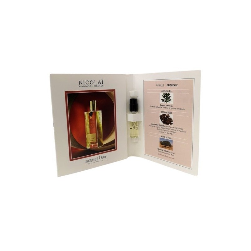 offizielle Parfümproben des Duftes Nicolai Incense Oud, 1,8 ml, 0,07 oz.