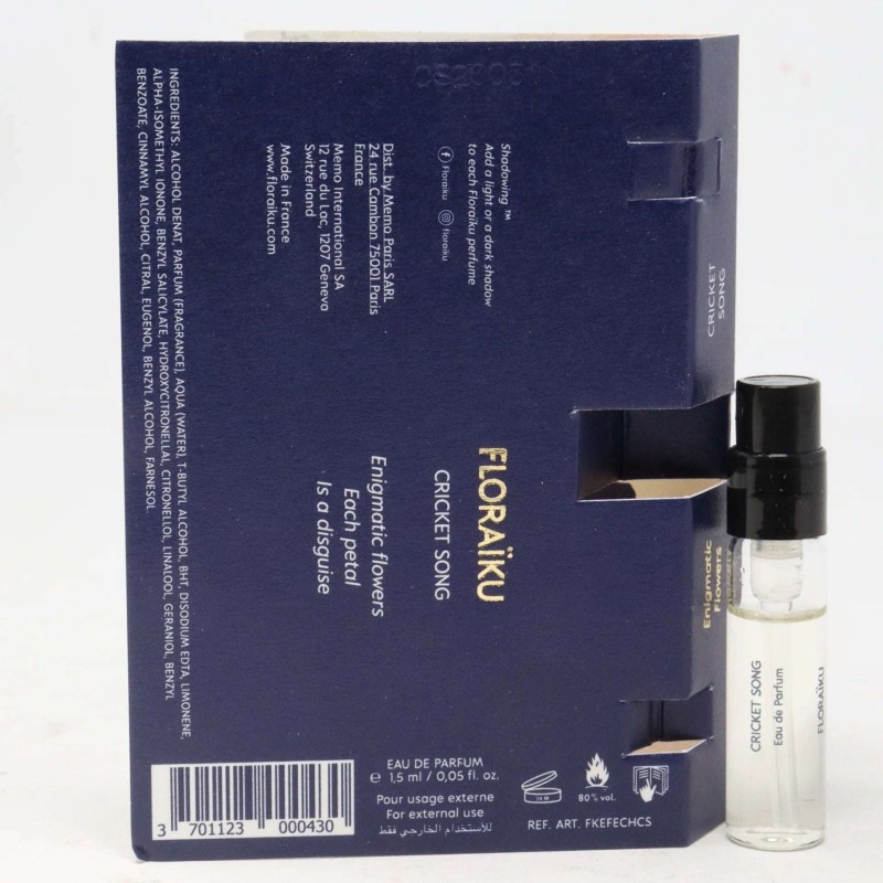 offizielle Parfümprobe von Floraiku Cricket Song Parfüm 1.5ml 0,05 fl. oz.